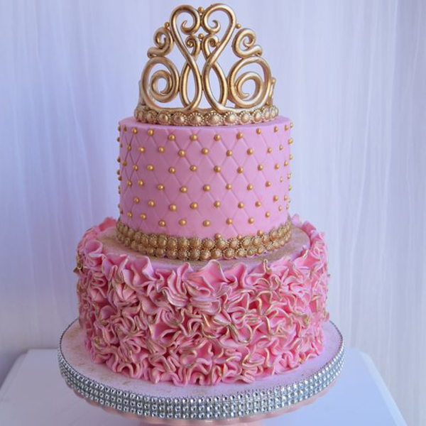 pink theme cake