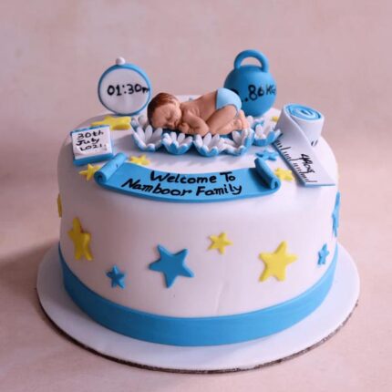 blue theme cake