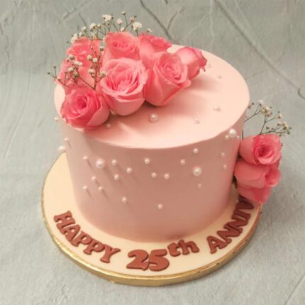 pink theme cake