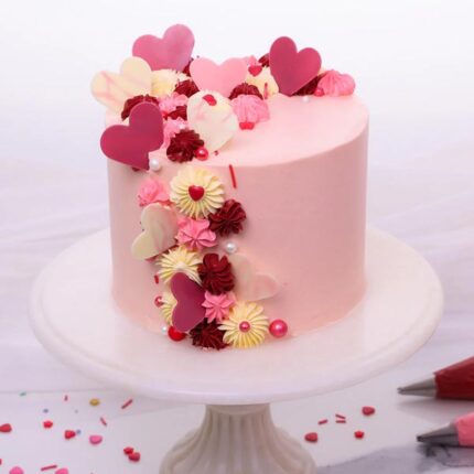 pink theme cake